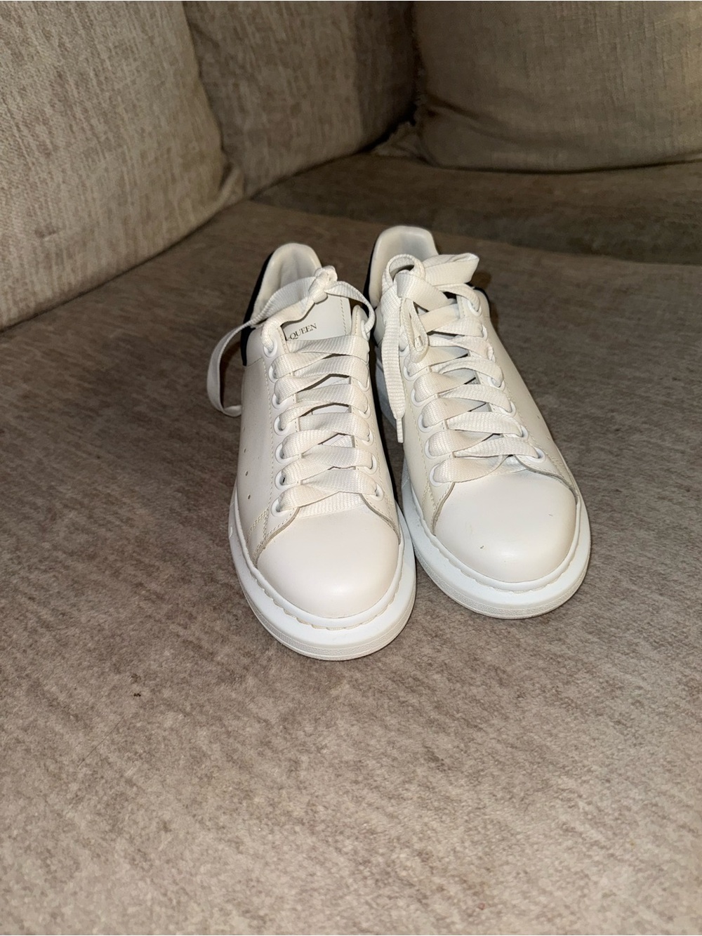 Alexander McQueen White Leather Oversized Sneakers